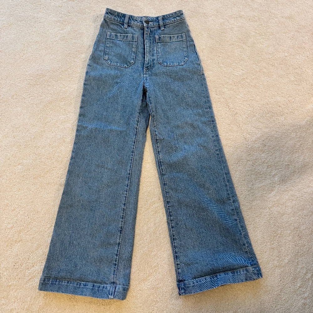 ROLLA'S Wide Leg Flare Jeans in Blue Denim